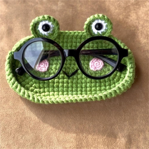 Chic Handmade Crochet Eyeglasses Holder for Desk and Nightstand Organization