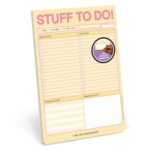 Knock Knock Stuff To Do! Big & Sticky Notepad - Sticky To-Do List Pad (40 Sheets, 9.75 x 7-inches)