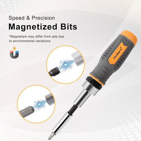 Set 77-Pieces Set 77 1 MULWARK Screwdriver Bit & Socket Kit, Ratcheting Screwdriver with Case, in Multi Bit Screw