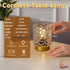 MJ PREMIER Battery Operated Lamp with Timer, Cordless Table Lamps for Shelf Decor, Rhombus Texture Aesthetic Crystal