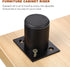 8pcs 5cm Lurrose Adjustable Aluminum Alloy Furniture Feet Levelers, Matte Black Furniture Legs Risers for Cabinets