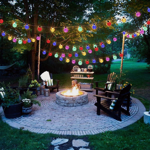100 40 8 Solar String Lights Outdoor Led Feet Crystal Globe Lights with Lighting Modes, Waterproof Solar Powered Patio