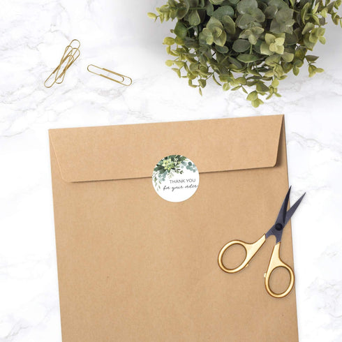 Thank You for Your Order Stickers – 500 Thanks for Your Business Labels, 1.5" Round Small Business Envelope Seals