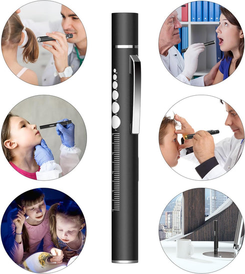 2 SEVENKA Rechargeable Pen Lights with Pupil Gauge & Ruler, LED Penlights for Nurses Doctors, Warm/White Light, Pocket