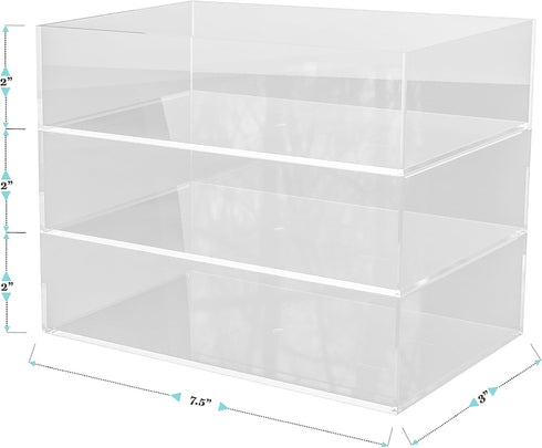 Martha Stewart Brody Desktop Storage Organizer, Stack and Slide Plastic Tray for Office, Kitchen, Vanity