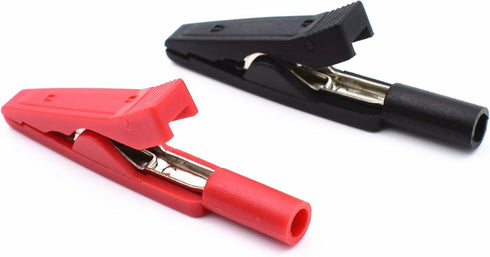 10Pcs Insulated Safety Multimeter Test Leads Red and Black with Mini Alligator Clips for 2mm Banana Plug Connector