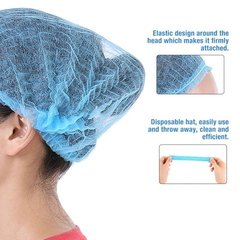 Wytino Disposable,100PCS Disposable Nonwoven Bouffant Hair Net for Hospital Salon Spa Catering and Dust- Workspace