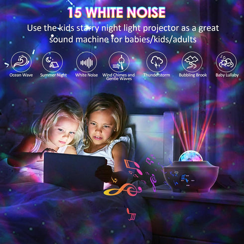 Star Projector,Galaxy Projector for Bedroom,Galaxy Night Light with Timer and Remote,Bluetooth Speaker,White Noise,Star