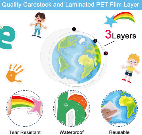 Together We Can Change The World Classroom Bulletin Board Set, Hands with Hearts, Diverse Children Cutouts