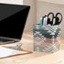 DOHTDGT 4.3" Boho Cowgirl PU Leather Pen Holder for Desk, Pencil Cup Makeup Brush Holder, Desk Organizer for Office