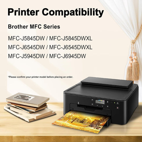 Miss Deer Compatible LC3037 Ink Cartridges, High-Yield Replacement for Brother LC 3037, 4 Packs