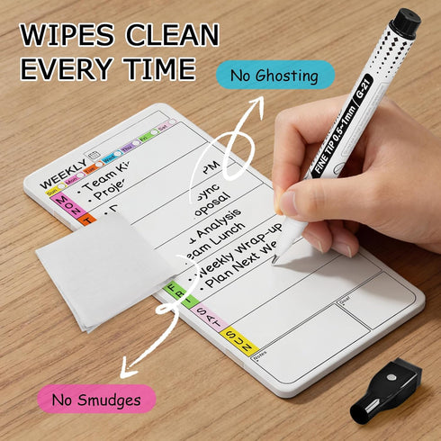Set Magnetic Monitor Memo Board, Dry Erase Whiteboard Weekly Planner and Daily to Do List Note Board for Monitor