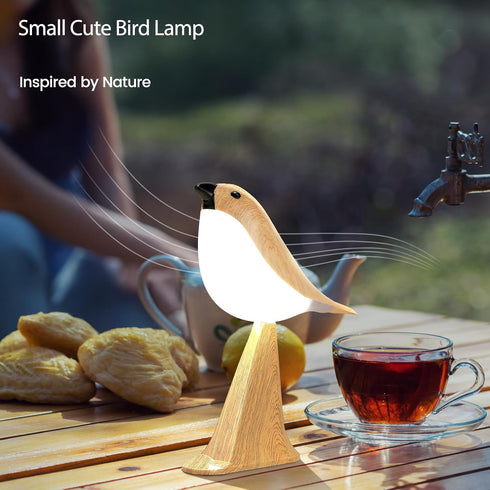 3-Way Dimmable Deogos Cute Bird Table Lamp, Touch Control Bedside Lamp, Brid Night Light, Cordless Small Desk Lamps