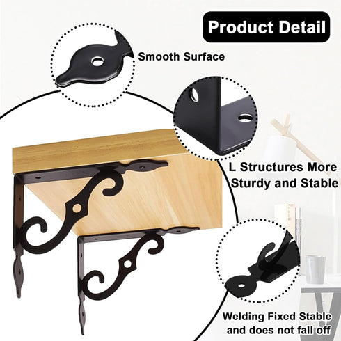 xlehoely 10 Pack Brackets,7.4 Inch xlehoel Decorative Shelf Wall Mounted L Shape Floating Shelf Bracket,L Bracket