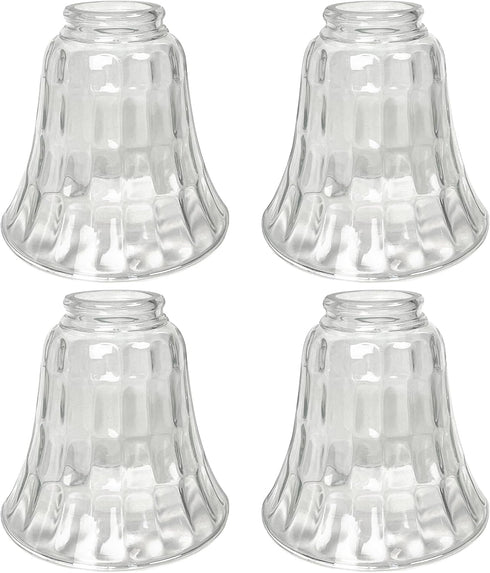HonoDing Ceiling Lamp Replacement Shade Set of 4, Glass Hammered Bell Ceiling