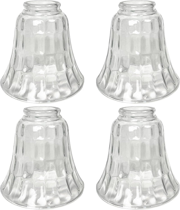 HonoDing Ceiling Lamp Replacement Shade Set of 4, Glass Hammered Bell Ceiling