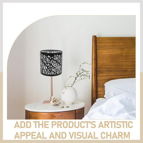 5.58,High:5.5,Fitter:1.65,E27 UKCOCO Black Metal Lamp Shade: Small Lamp Shade Drum Lampshade Replacement with Hollow