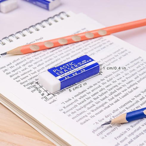 Pencil Erasers Bulk - Large Writing Plastic Rubber Art Erasers for Classrooms, Office Supplies (120 Pack)