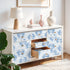Kanworse 17.7"x394" Peel and Stick Wallpaper Blue Crab Watercolor Soft Waves Delicate Details Contact Paper Removable