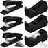 Thenshop 6 Pcs Desk Staplers Tape Dispensers Set, Black Staplers for Office, Includes Standard Staples and Tape Holder