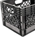 Juggernaut Storage 24 Quart Stackable Black Storage Crate with Handles - Heavy-Duty Plastic for Home, Office, Garage