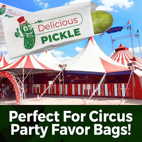 Durable Retro Design 6.5 in Dill Pickle Bag 75 Pack - Vintage Paper Snack Sacks for Fundraiser or Concession Stand