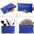 Zipper Bank Bags, 4-Pack PU Leather Cash & Coin Pouch with Zipper (Blue)