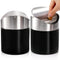 ZOOFOX Set of 2 Mini Trash Cans with Swing Lid, Brushed Stainless Steel Countertop Garbage Bins for Office