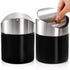 ZOOFOX Set of 2 Mini Trash Cans with Swing Lid, Brushed Stainless Steel Countertop Garbage Bins for Office
