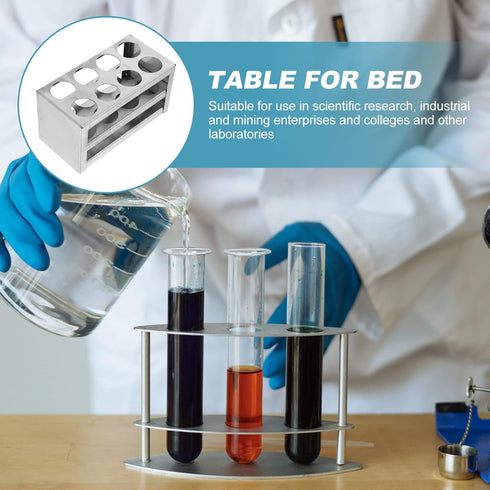 POPETPOP Sample Tube Rack Test Tube Rack, Tube Holder Rack Simple Test Tube Rack Stainless Steel with 8 Holes for Laboratory Lab Supplies Laboratory Tube Rack