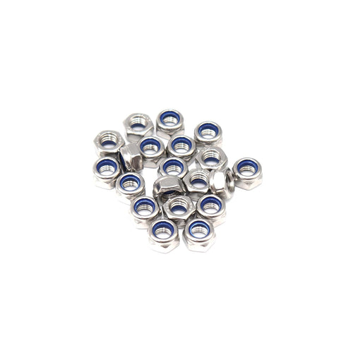 binifiMux 35Pcs M5 0.8mm 5mm 3D x Stainless Steel Self-Lock Nylon Inserted Locking Nuts for Wheels, Printer, Bike
