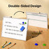Dry Erase White Board with Stand, Double-Sided Weekly 12x16 inch, 10 Markers, 6 Magnets, Portable for Office