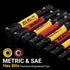 Set, 24PCS, 2-inch S2 1/4" Set, Set, Impact Hex Head Allen Wrench Drill Bit (Metric & SAE), Premium Steel Hex-Shank Hex