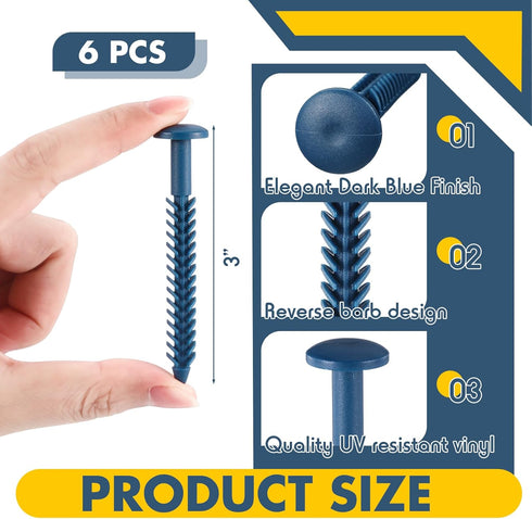 MorningRo 6 Pack Vinyl Shutter Fasteners Plastic Shutter Screws Window Shutters Exterior Spike Loks for Installing