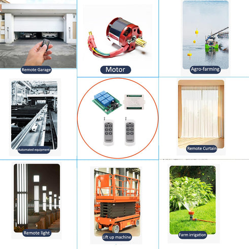 12V 24V 36V 48V 433Mhz 12V-48V 10A 6 12V~48V, 2 DC Wireless Switch, Channel Wireless Remote Control Switch for Garage