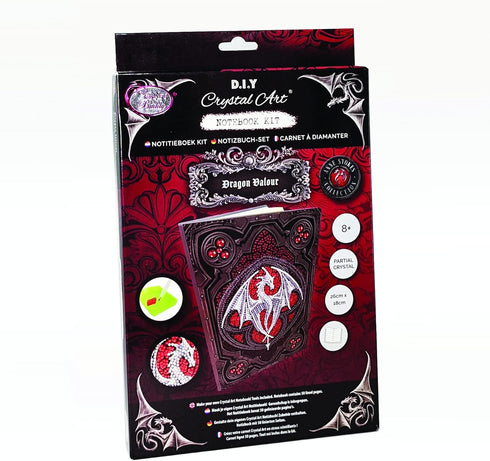 Crystal Art Diamond Painting Notebook - Valour Alter Drake, Create a Sparkling Cover with Crystals, Ages 8 and up