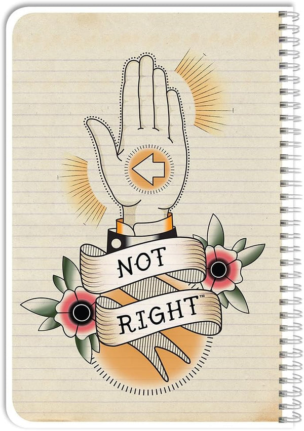 BookFactory NotRight (Left-Handed) Notebook, 120 Pages, 6" x 9", Wire-O (NotRightHand)