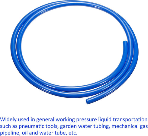 Pneumatic Tubing 5mm ID x 8mm OD, 4 Ft Length, Blue for Air Compressor Water Fluid Transfer