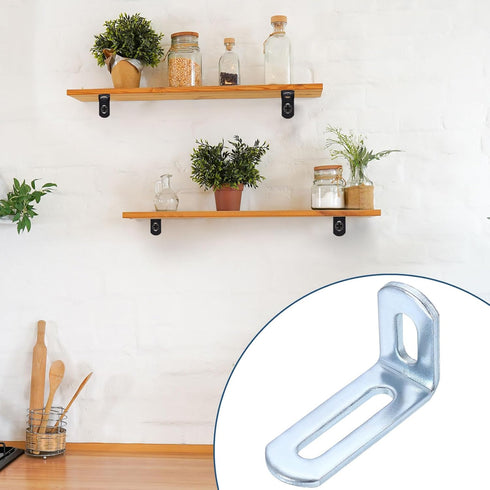 8 2"x1.2"x0.7", 90 uxcell Pcs Adjustable Right Angle Brackets, Slotted L-Shape Corner Bracket Degree Steel l Bracket