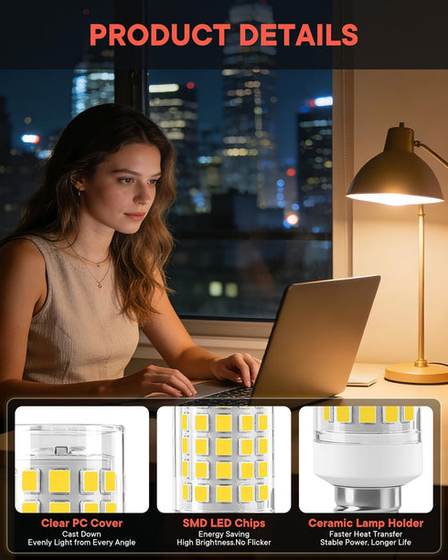 3 Pack E12 C7 C37 Bulbs Kx-2000 Bulbrite 7W 70W 700LM AC120V 6000K) LED Candelabra Chandelier Fan Light Replacement