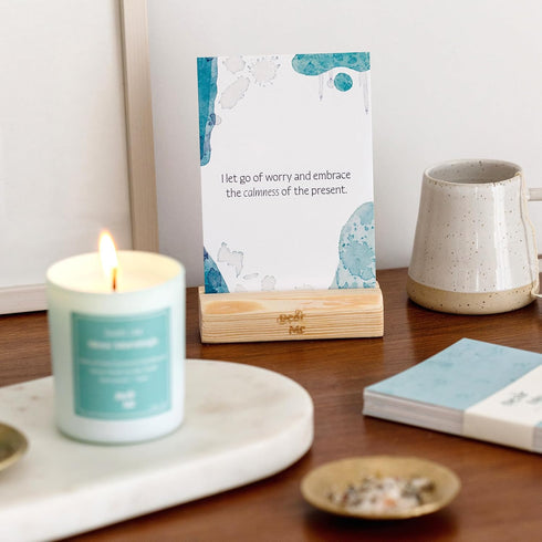Dear Me Calmness Affirmation Cards Uniquely Designed Mindfulness Deck with Wooden Stand Positive Daily Affirmations