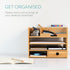 Navaris Bamboo Desk Organizer, Wood Desktop Storage Drawers for Organizing Stationery and Documents