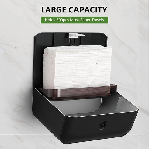 Wall Mount Paper Towel Dispensers, Modundry Multifold Paper Towel Dispenser with Smart Lock, Adhesive No Drilling
