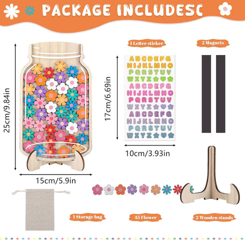 Fyguard 45Pcs 9.8" Magnetic Reward Jar for Kids, Large Flower Magnetic Reward Jars, Rewards System for Kids Home