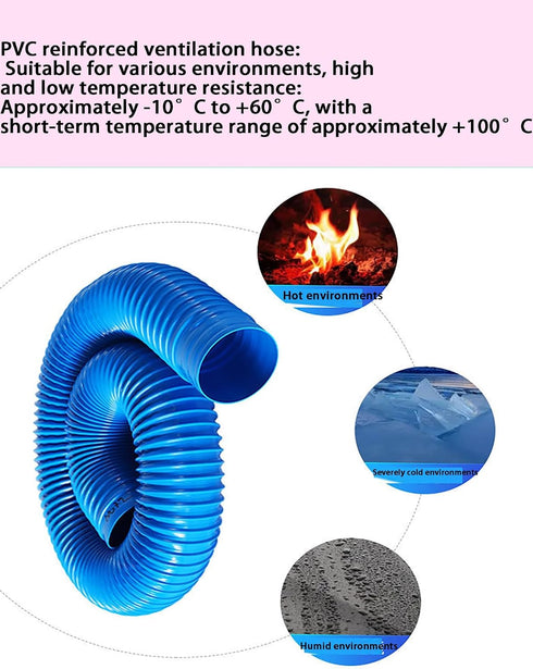 Generic 1Meter 30-100mm 3.2cm) Industrial Dust Suction Pipe Blue PVC Plastic Flexible Hose Dust Removal Pipe Soft