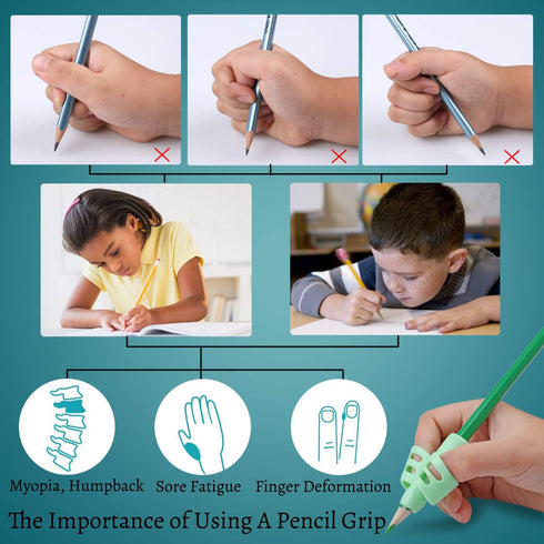 Pencil Grips for Kids Handwriting - Children Pen Writing Aid Grip Set, 3 Pack