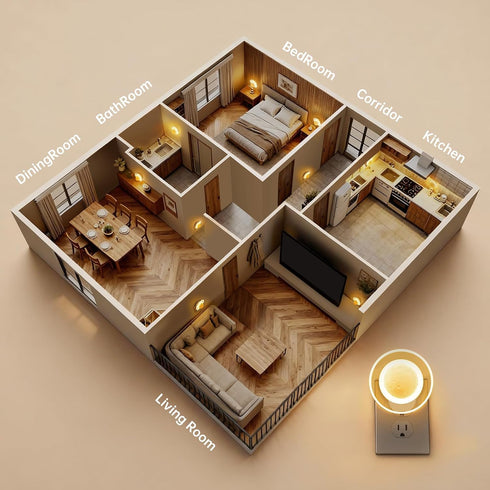 2 Packs Dawn,Dimmable Night Lights Plug into Wall - Motion Sensor Plug in Night Light with Auto Dusk to Soft White