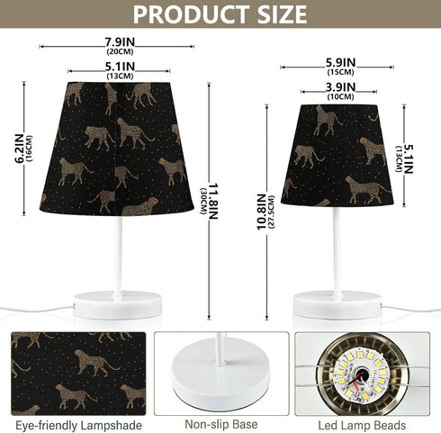 Kcldeci Bedside Table Lamp for Bedroom Small Leopard Farmhouse Lamps for Living Room Night Light for End Table Entryway