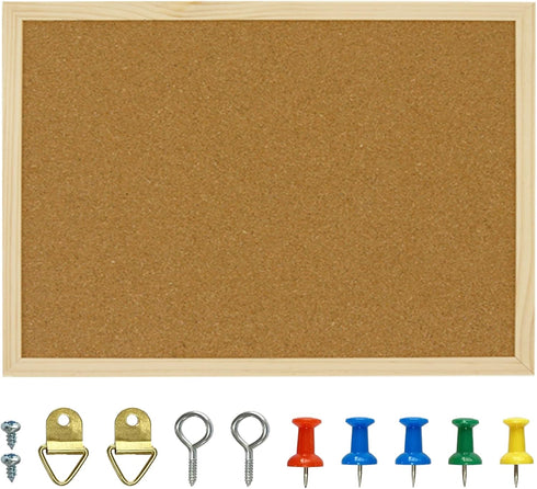 OWLKELA 17.7 X 13.3 Inch Cork Board, Wall-Mounted Presentation Pin Board for Office & Home Decor
