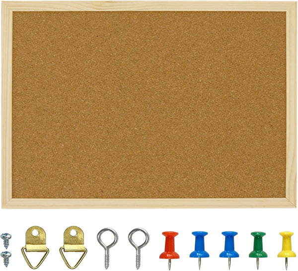 OWLKELA 17.7 X 13.3 Inch Cork Board, Wall-Mounted Presentation Pin Board for Office & Home Decor